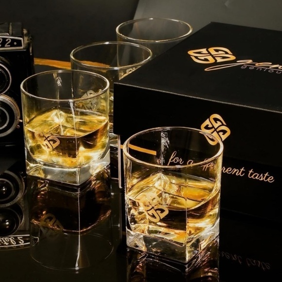 Brand New Set of 4 Luxury Whiskey Glasses Crystal Barware Gift Made in Europe - Picture 2 of 12